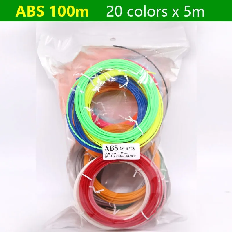 PLA/ABS 3D Pen Filament 10/20 Rolls 10M Diameter 1.75mm 200M Plastic Filament For 3D Pen 3D Printer pen,Color Does Not Repeat