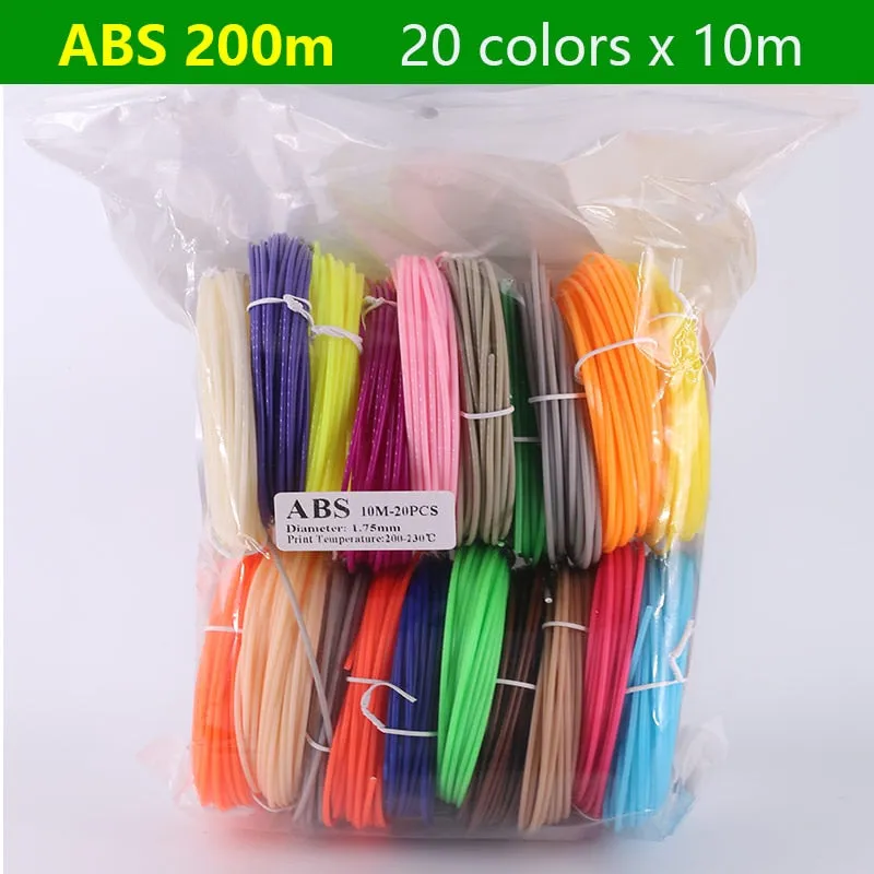 PLA/ABS 3D Pen Filament 10/20 Rolls 10M Diameter 1.75mm 200M Plastic Filament For 3D Pen 3D Printer pen,Color Does Not Repeat