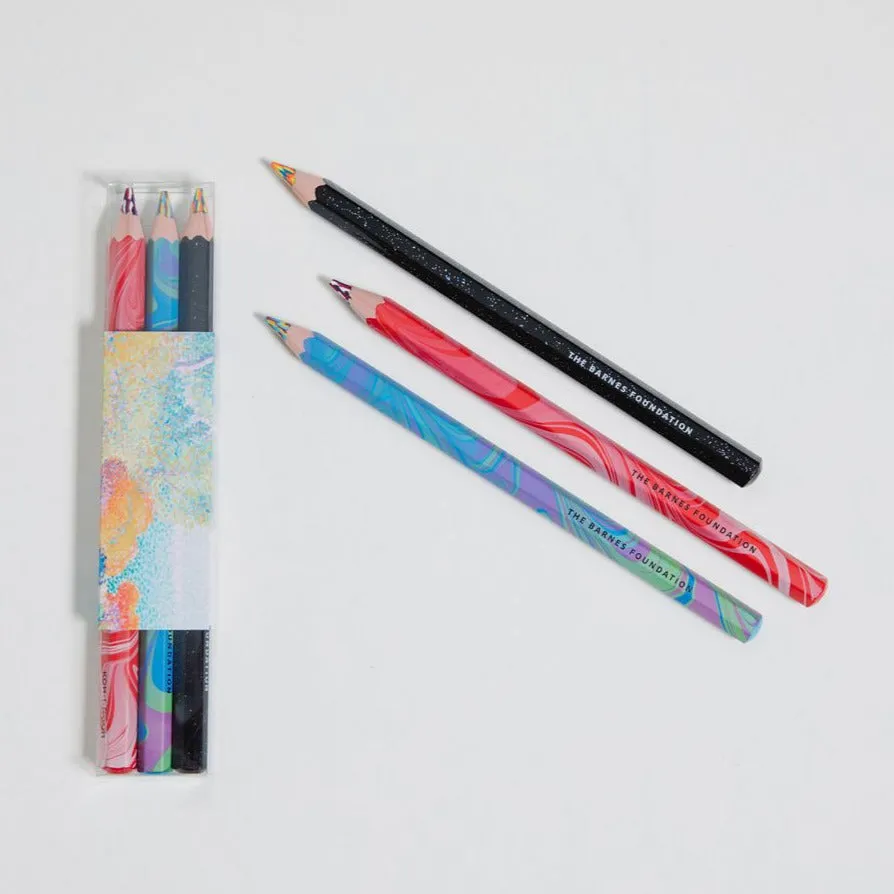 Pointillist magic pencil trio