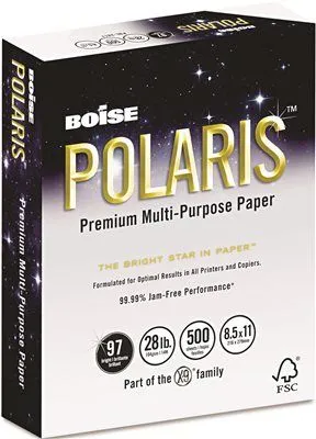 Polaris Premium Multipurpose Paper' 8-1/2 In. X 11 In.' 28Lb' White' 3'000 Sheets Per Carton