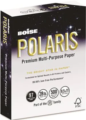 Polaris Premium Multipurpose Paper' 8-1/2 In. X 11 In.' 28Lb' White' 3'000 Sheets Per Carton