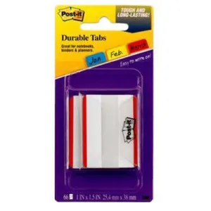 Post-It 686F-50Rd Durable Indexing/Filing Tabs 50 X 38Mm Red Pack 50