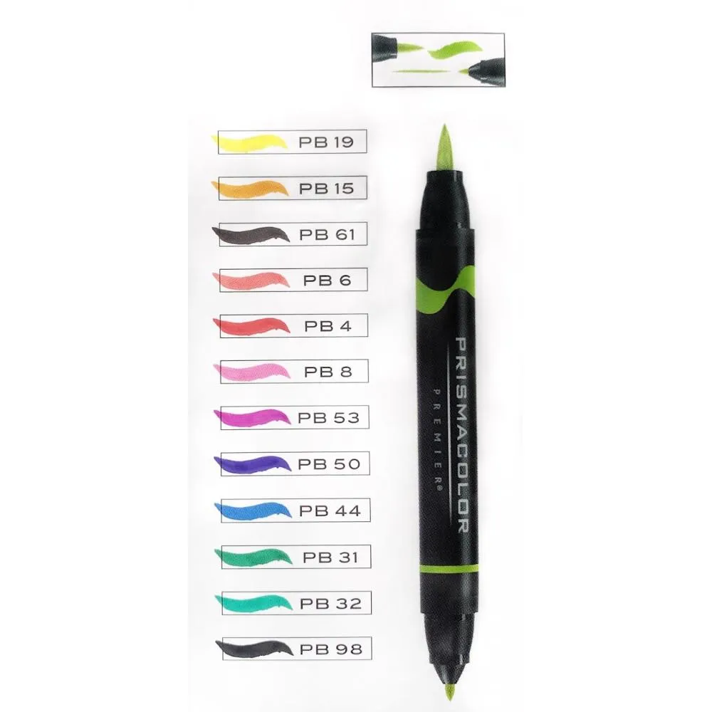 Prismacolor Premier Double-Ended Art Marker Set Brush & Fine