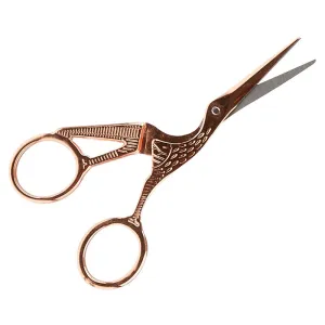 Rose Gold Stork Embroidery Scissors