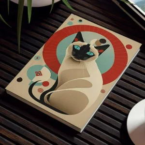 Siamese Cat Notebook - Modern - Cat Inspirations - Hard Backed Journal