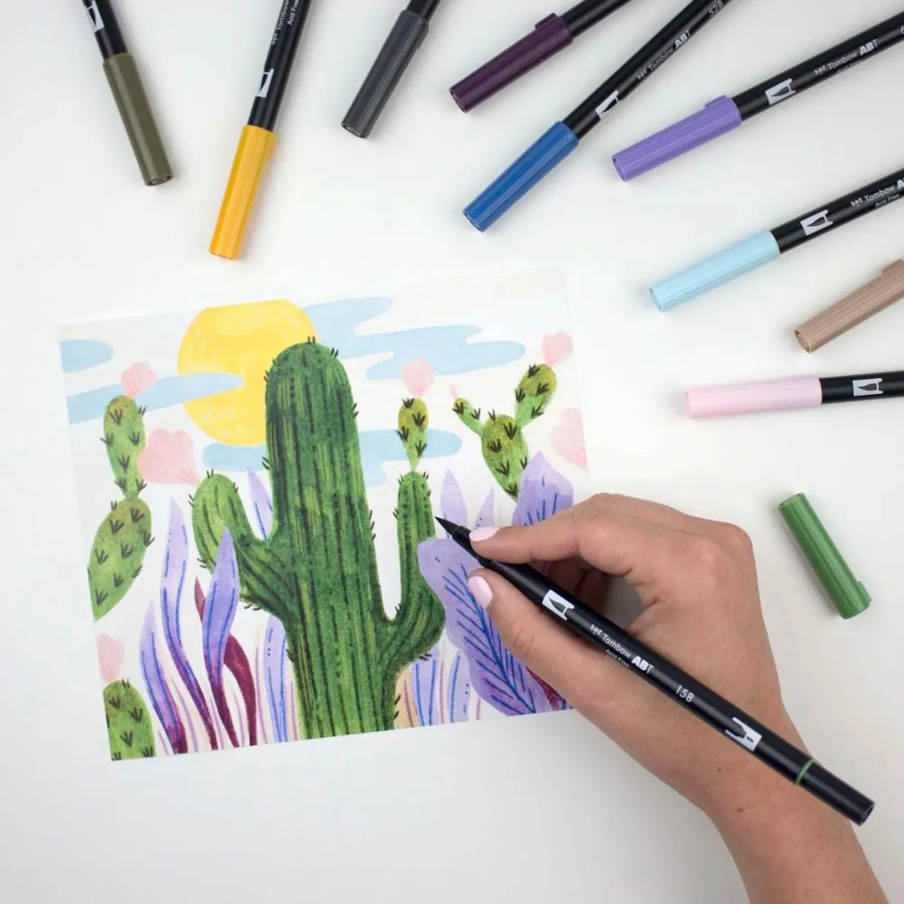 Tombow Dual Brush Pen Set 10pk Desert Flora