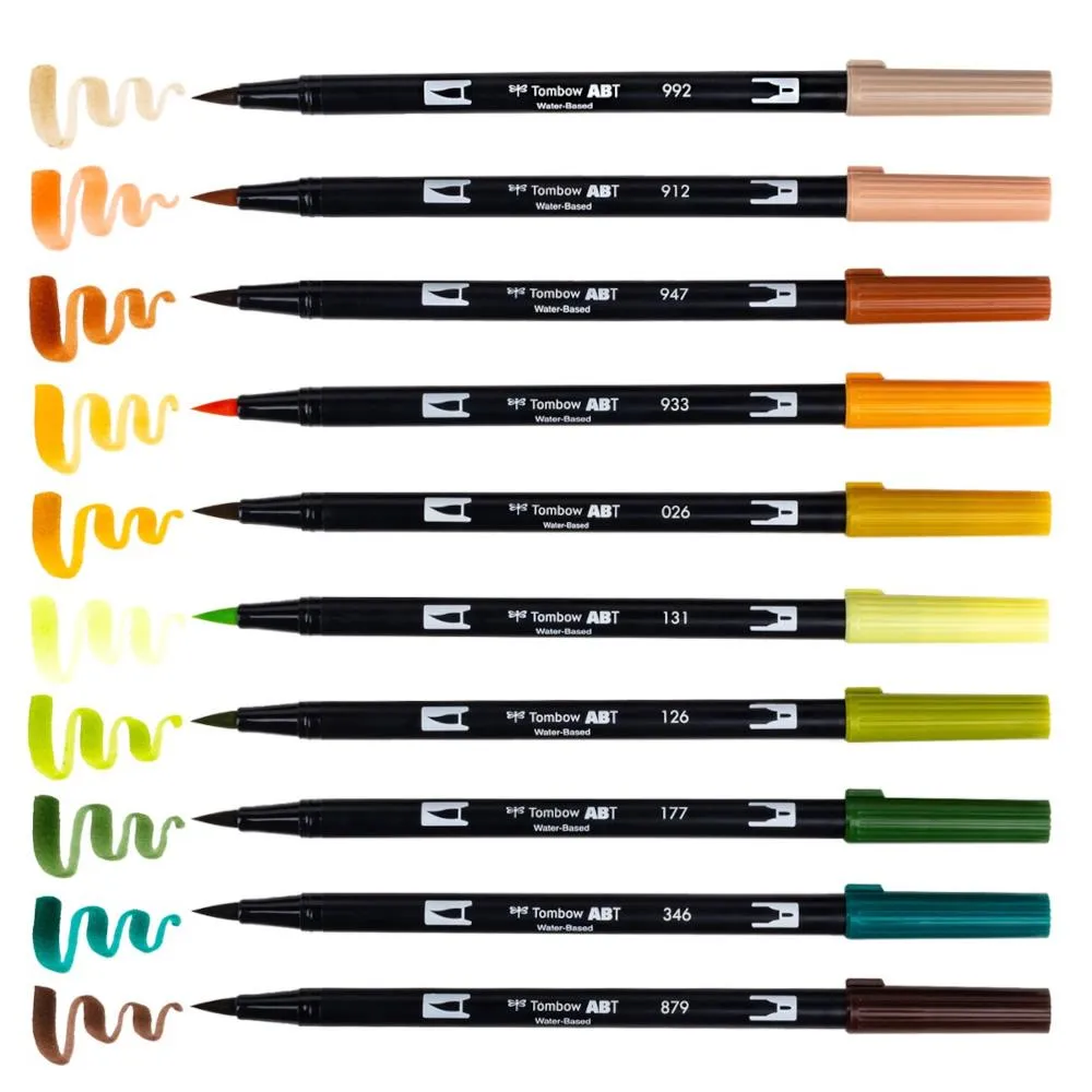 Tombow Dual Brush Pen Set 10pk Seventies
