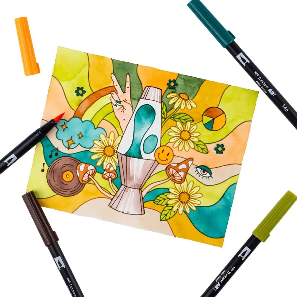Tombow Dual Brush Pen Set 10pk Seventies