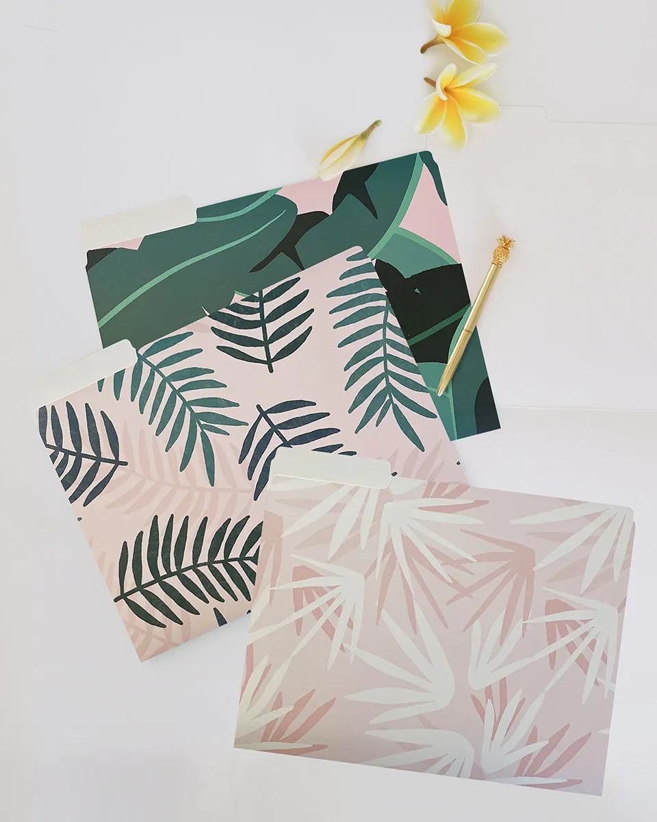 Tropical in Pink File Folders, Set of 3