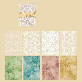 Vintage Mottled Lace Language Scrapbook Paper Pad (8 Sheets) (PW-WG7275F-01)