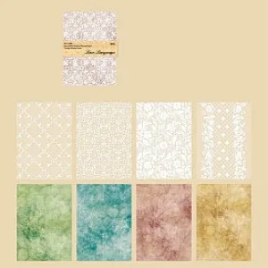 Vintage Mottled Lace Language Scrapbook Paper Pad (8 Sheets) (PW-WG7275F-01)