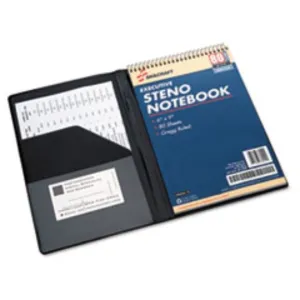 VINYL STENO PAD HOLDER, VINYL-FOAM, 6" X 9", 80 PAGE, BLACK (5 PER PACK)