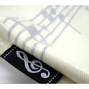 Waterproof Beige Tote Bag with Treble Clef