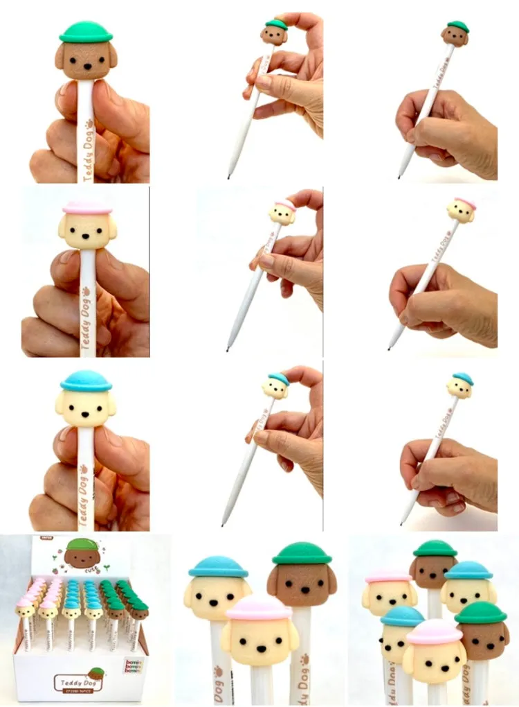 X 22398 TEDDY DOG RETRACTABLE GEL PEN-DISCONTINUED