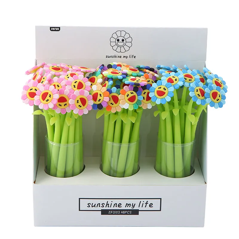 X 22417 SUNSHINE RAINBOW FLOWER GEL PEN-DISCONTINUED