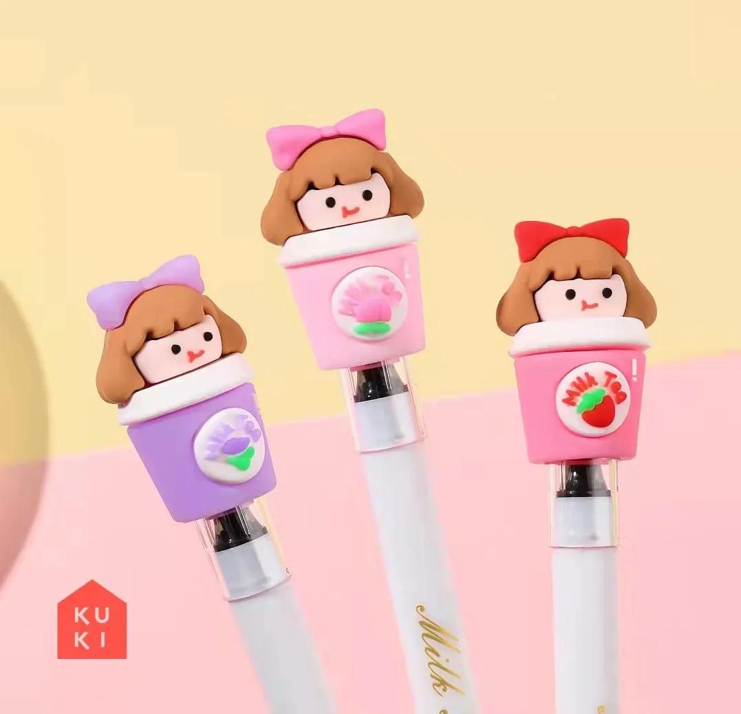 X 22442 MILK TEA GIRL GEL PEN-DISCONTINUED