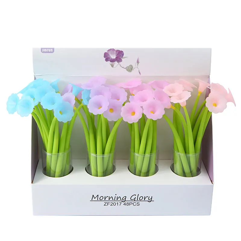 X 22463 MORNING GLORY FLOWER WIGGLE GEL PEN-DISCONTINUED